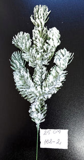 Crenguțe Artificiale de Brad cu Zăpadă - 25cm, 10/set